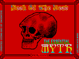 Book of the Dead title screen for ZX Spectrum